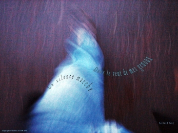 Mon jeans, marchant dans les rue basses.  Genève. Poème de Gérard Guy.