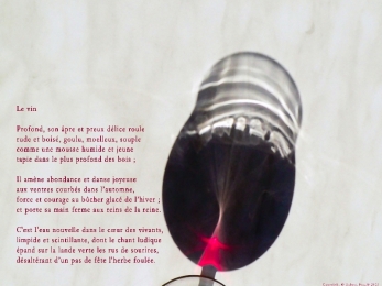 Verre de vin au Coin du Bar, aux Eaux-Vives,  Genève. Poème au vin.