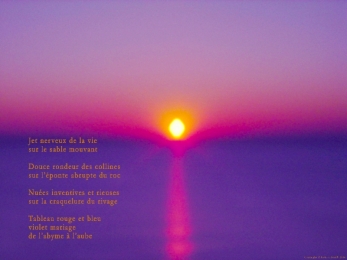 Aube sur la Méditerranée, en Espagne, à Torre Vieja. Poème sur le mariage entre le nuit et le jour.